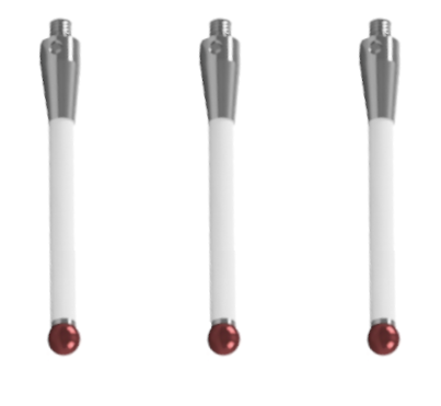 SM4 060 050 RCE 3PK - 3 PACK of  M4 CMM Stylus 6mm Ruby Ball, 50mm Ceramic Stem, KML 33.5mm