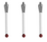SM4 060 050 RCE 3PK - 3 PACK of  M4 CMM Stylus 6mm Ruby Ball, 50mm Ceramic Stem, KML 33.5mm