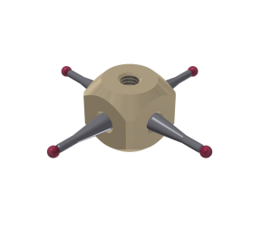 ST5 015 045 RAL - M5 Cube star stylus, 1.5mm dia ruby balls, 45mm long,