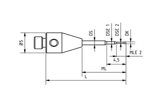 SM3 XS03 020 RCA - Micro Stepped M3 XXT CMM Stylus 0.3mm Carbide Ball, 20mm Tungsten Carbide Stem, EWL 11mm