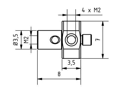 AM2 000 008 SSS - M2 5 Way Stylus Center - Technical Drawing